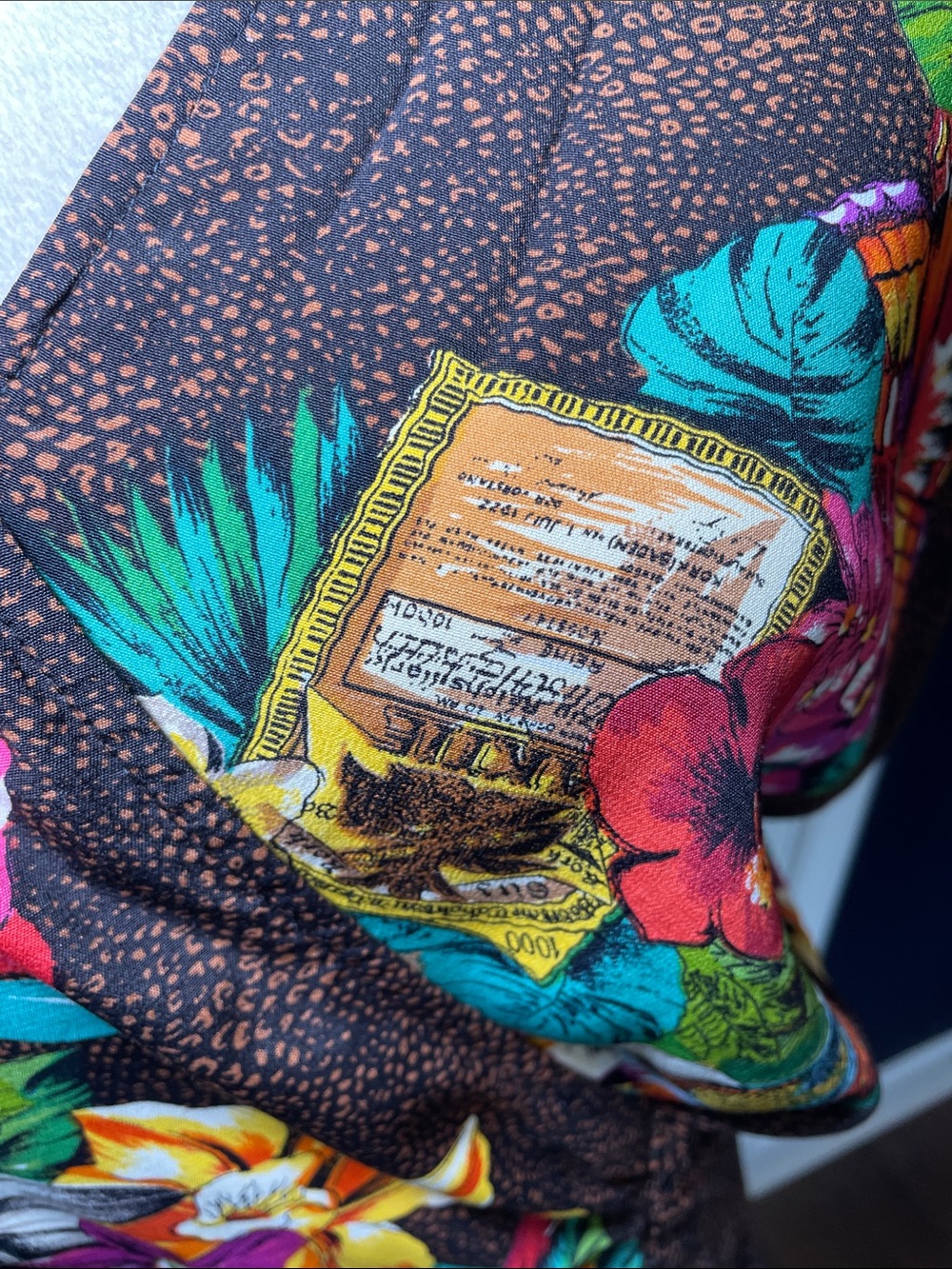 Vintage Carole Little Tropical Floral Wrap Top Pull On Cropped Pants Size Medium - Picture 3 of 15